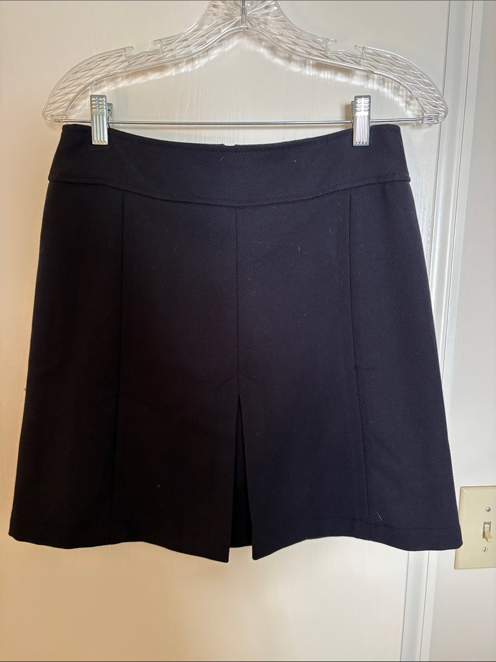 LOFT Black Mini Skirt with Center Front Pleat